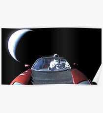 SpaceX's Starman, der die Erde hinterlässt Poster