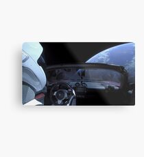 Spacex DON'T PANIC Starman Metal Print