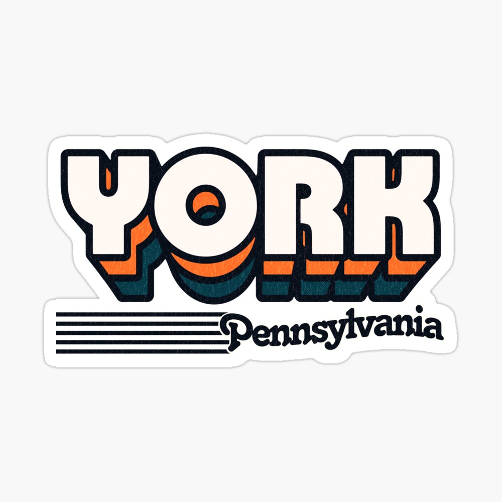 York, Pennsylvania | Retro Stripes Sticker