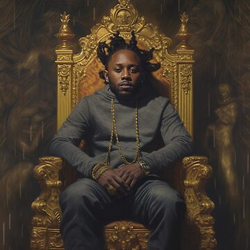 Kendrick lamar sitting on a throne with a golden