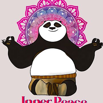 Cute Yogi Kung Fu Panda Bear- Meditate  Pin for Sale by