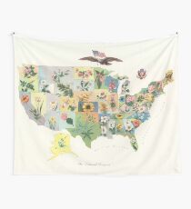 Vintage US-Staatsblume Karte (1911) Wandbehang