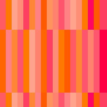 Artwork thumbnail, Summer Pink and Orange, Block, Geometric, Stripes by OneThreeSix