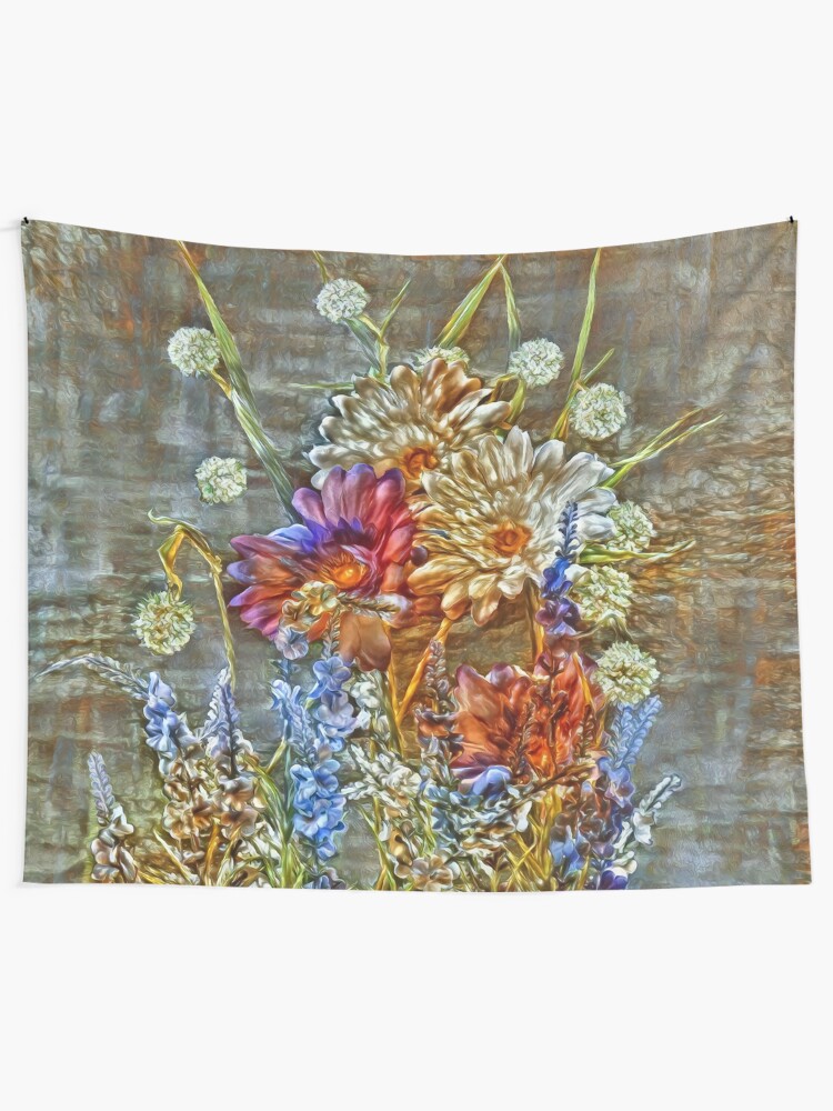 Alternate view of Flowers Tapestry