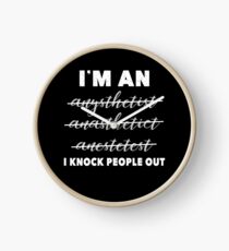 Nurse Anesthetist CRNA Funny Spelling Mistake Gift Idea Clock