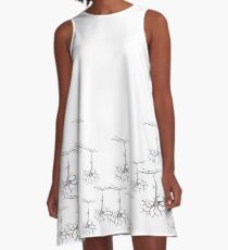 Pyramidal cells on white A-Line Dress