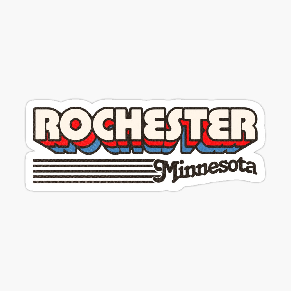 Rochester, Minnesota | Retro Stripes Sticker