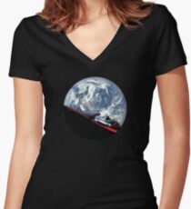 SpaceX Starman Women's Fitted V-Neck T-Shirt