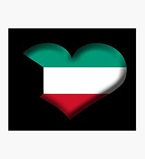 Kuwait Heart Flag Photographic Print