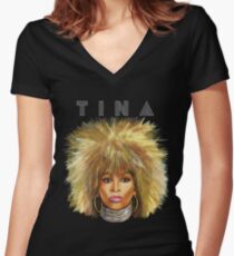 QUEEN TINA Women's Fitted V-Neck T-Shirt