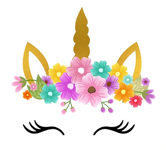 Download "Unicorn Birthday / Unicorn head Flowers " Poster by ...