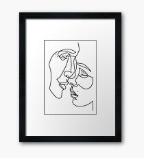 Lovers Drawing in One Line Framed Print