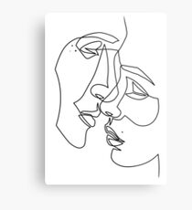 Lovers Drawing in One Line Metal Print
