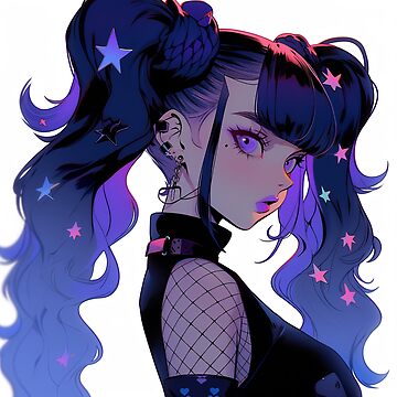 Cute Purple Pastel Long Braided Hair Anime Girl Art Print for Sale by  bubblegoth