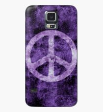 Distressed lila Friedenszeichen Hülle & Klebefolie für Samsung Galaxy