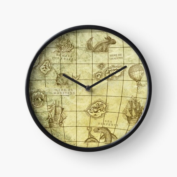Sea Monsters Map Clock