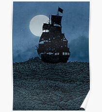 Sailing Under The Moon Poster