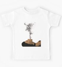 lying woman smoking Kids Tee