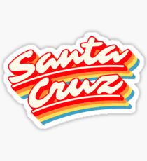 Santa Cruz, Kalifornien | Retro Regenbogen Sticker