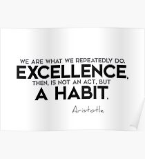 excellence is a habit (v2) - aristotle Poster