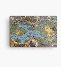 HP Lovecraft "Dreamland" Map High Quality Metal Print