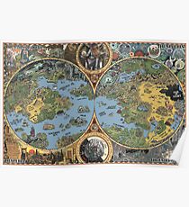 HP Lovecraft "Dreamland" Map High Quality Poster