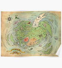 The Land of OOO World Map Adventure Time High Quality Poster
