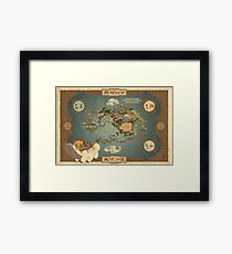 Avatar the Last Airbender Map Books 1-3 High Quality Framed Print