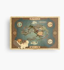 Avatar the Last Airbender Map Books 1-3 High Quality Metal Print