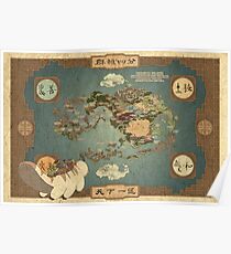 Avatar the Last Airbender Map Books 1-3 High Quality Poster