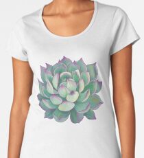 Sukkulente Pflanze Premium Rundhals-Shirt