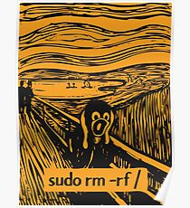 Linux Tux Root Purge Scream Poster