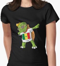 Senegal Dabbing Turtle Women's Fitted T-Shirt