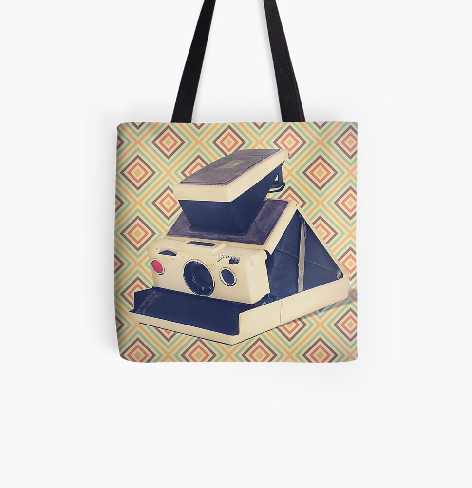 Polaroid SX-70 Camera Vintage Color All Over Print Tote Bag