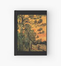 'Pine Trees Against A Red Sky with a Setting Sun' by Vincent Van Gogh (Reproduction) Hardcover Journal