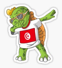 Tunisia Dabbing Turtle Sticker