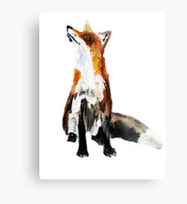The Fox Woodland Wild Animal Acrylics Painting Metal Print