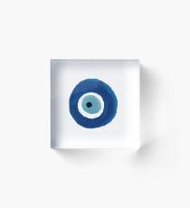 Watercolor Evil Eye (Nazar) Painting Acrylic Block