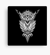 Owl Bird Animal Brutal Tattoo Style Graphic Art #66 Canvas Print