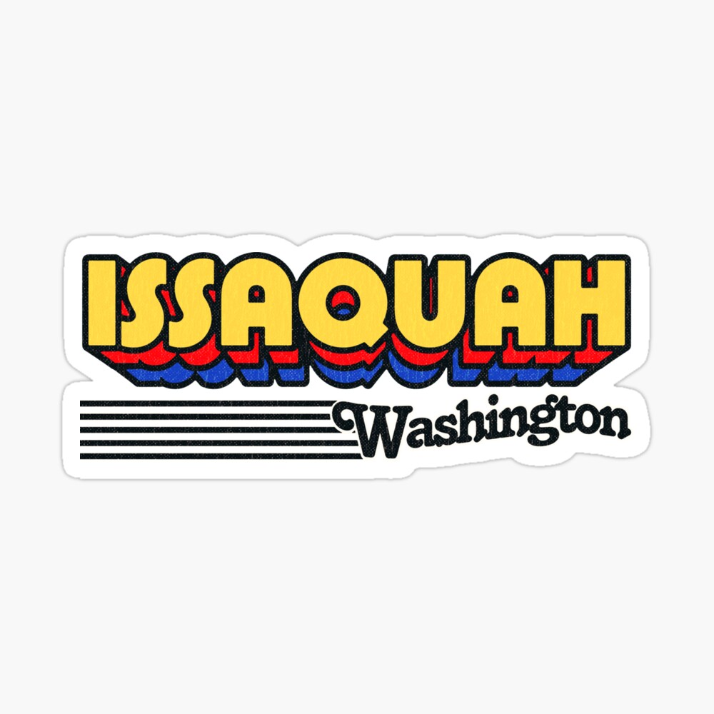 Issaquah, Washington | Retro Stripes Sticker