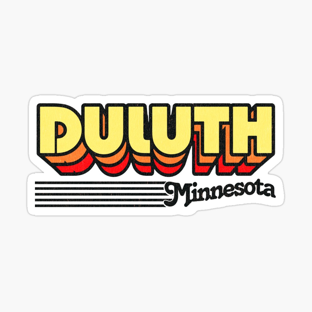 Duluth, Minnesota | Retro Stripes Sticker