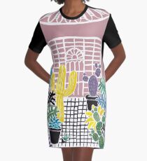 Cacti & Succulent Greenhouse Graphic T-Shirt Dress