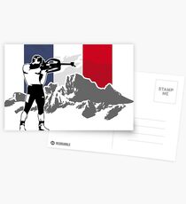Biathlon - France Flag Postkarten