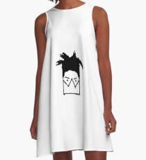 Jean Michel Basquiat Mask illustration A-Line Dress