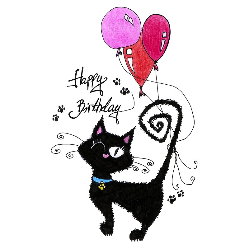 Картинки happy birthday с котиком