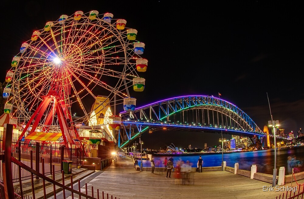 "Luna Park during Vivid Sydney 2014" by Erik Schlogl | Redbubble