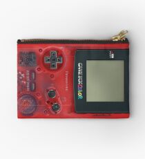 Classic transparent dark RED mini video games Studio Pouch