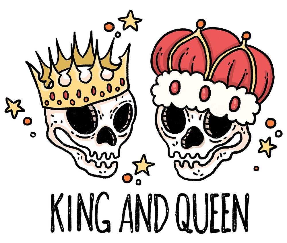 king and queen skull by erika pugsley redbubble