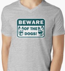 Beware of the Dogs Men's V-Neck T-Shirt