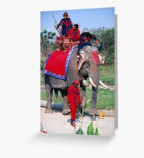 Decorated Elephant and Mahouts, Thailand Greeting Card